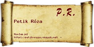 Petik Róza névjegykártya